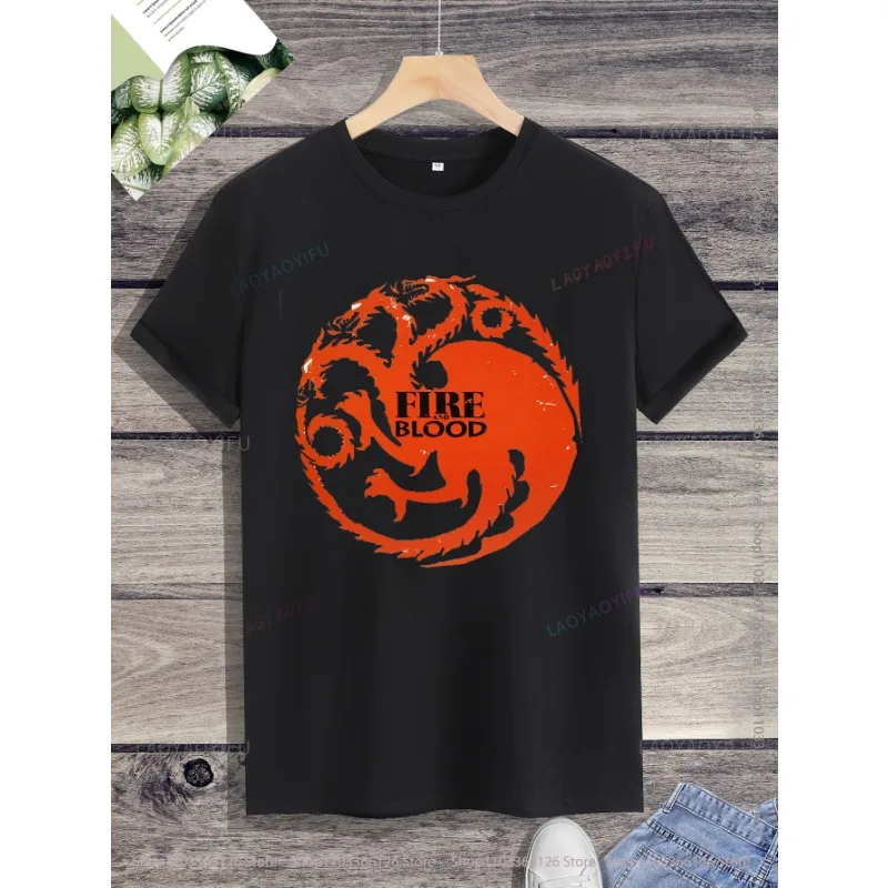 Three-headed Dragon  Printed T-shirt Top Summer  Casual Fashion Classic Streetwear Harajuku  Hot Sale New Arrival