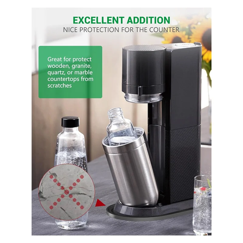 Estera para secar platos, estera de silicona compatible con Sodastream Duo, base de silicona protege el encimera de la cocina