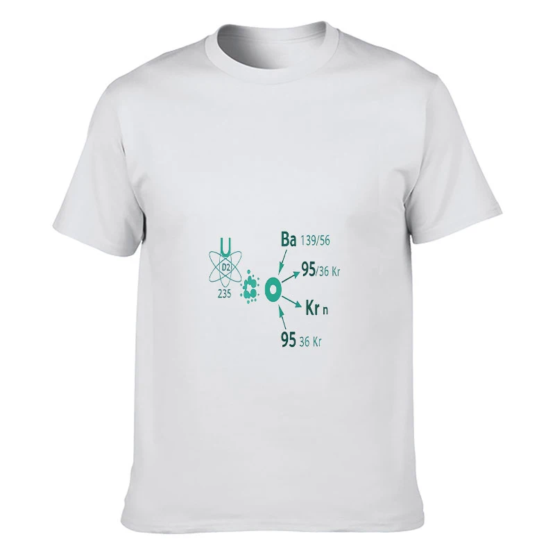 T-Shirt unisexe pour hommes et femmes, Uranium 235, formule atomique de fission nucléaire, T-Shirt graphique minimaliste, Science, décontracté, manches courtes