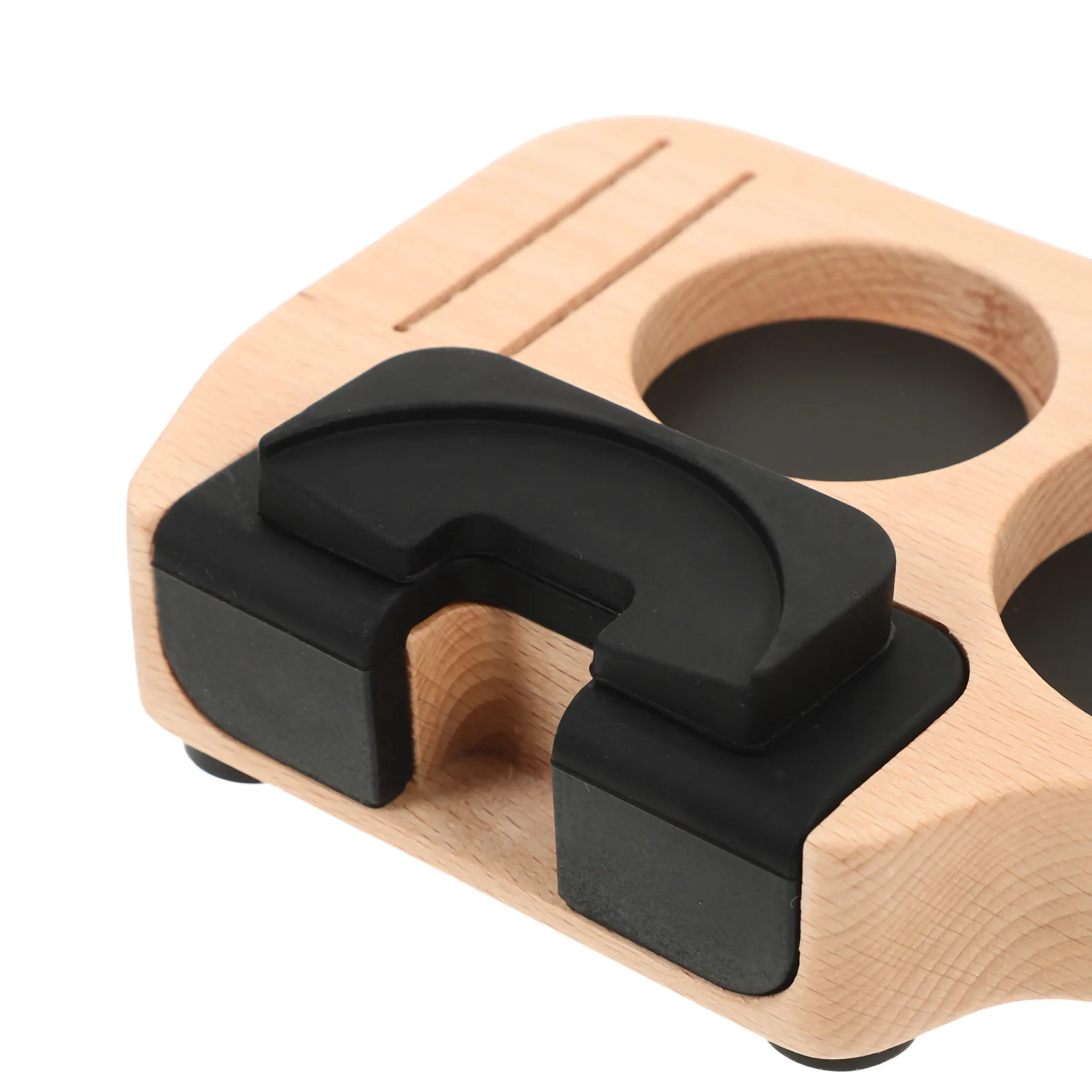 

Coffee Tamper Holder Wooden Base Stable St Coffee Machine Accessories Powder Tool Wear Resistant Station Home Shop Hotel