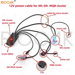 1set MQB Cluster 12V Power Cable 4th ID48 Key Program Cable 5th Cluster Cable MQB NEC35XX Cable MQB48 Instrument Cable fit VVDI2