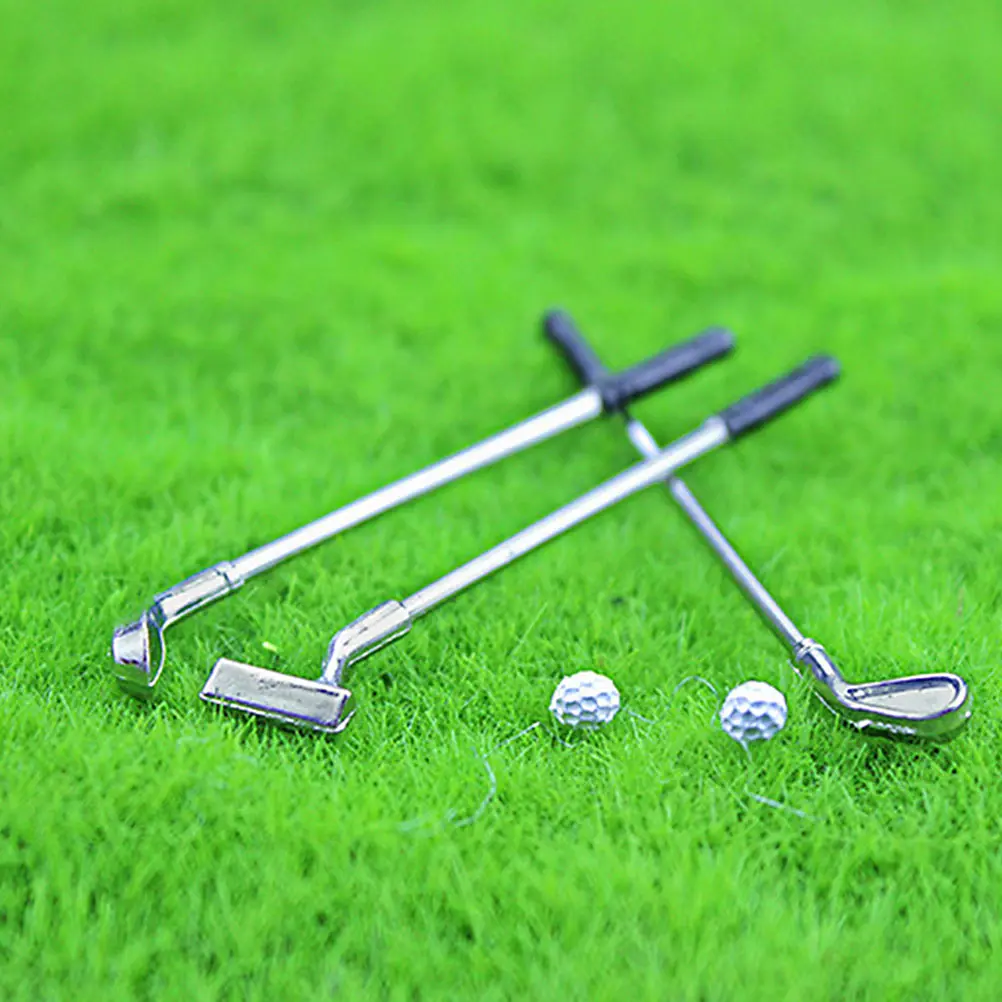

Creative Kit 2PCS Alloy Resin Decorative Golfing Set for House Simulator Playroom Portable nament Toy Gift