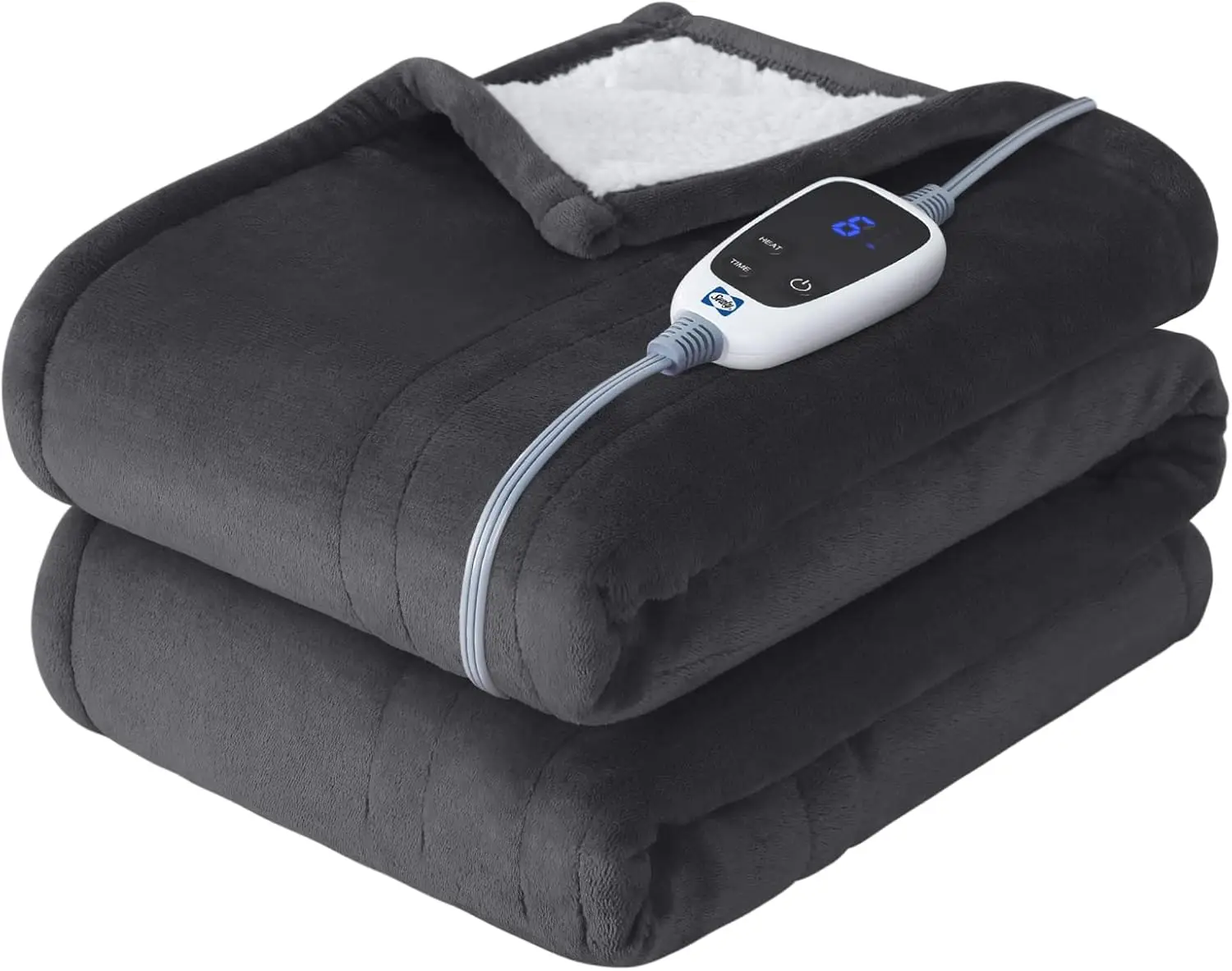 

Reversible Electric Heated Throw Blanket, 6 Heat Levels & Auto Shut Off, Machine Washable, 50x60 Inch