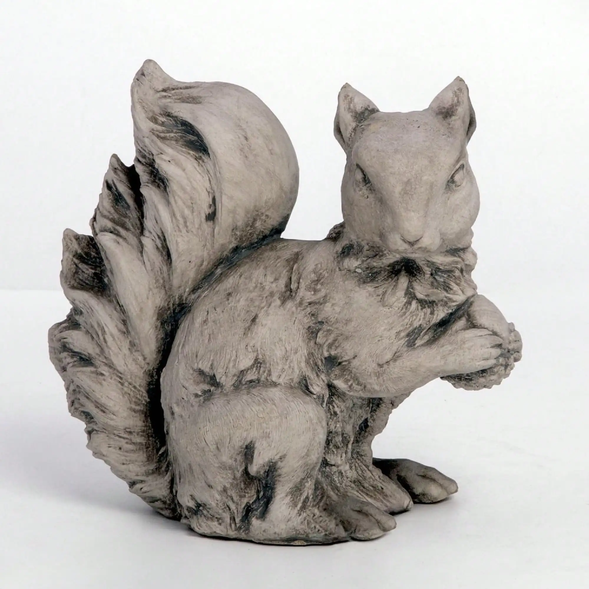 

Modern Small Sitting Squirrel, Unique Cement Figurines, Handcrafted Decorative Gray Concrete Finish Sculpture For Home, Garden,Office: 8.25"X4"X7.25"H