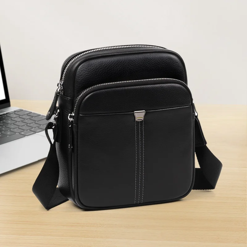 

Кожаная сумка через плечо, мужская модная осенне-зимняя сумка-кроссбоди из натуральной кожи, легкая, повседневная, делового стиля