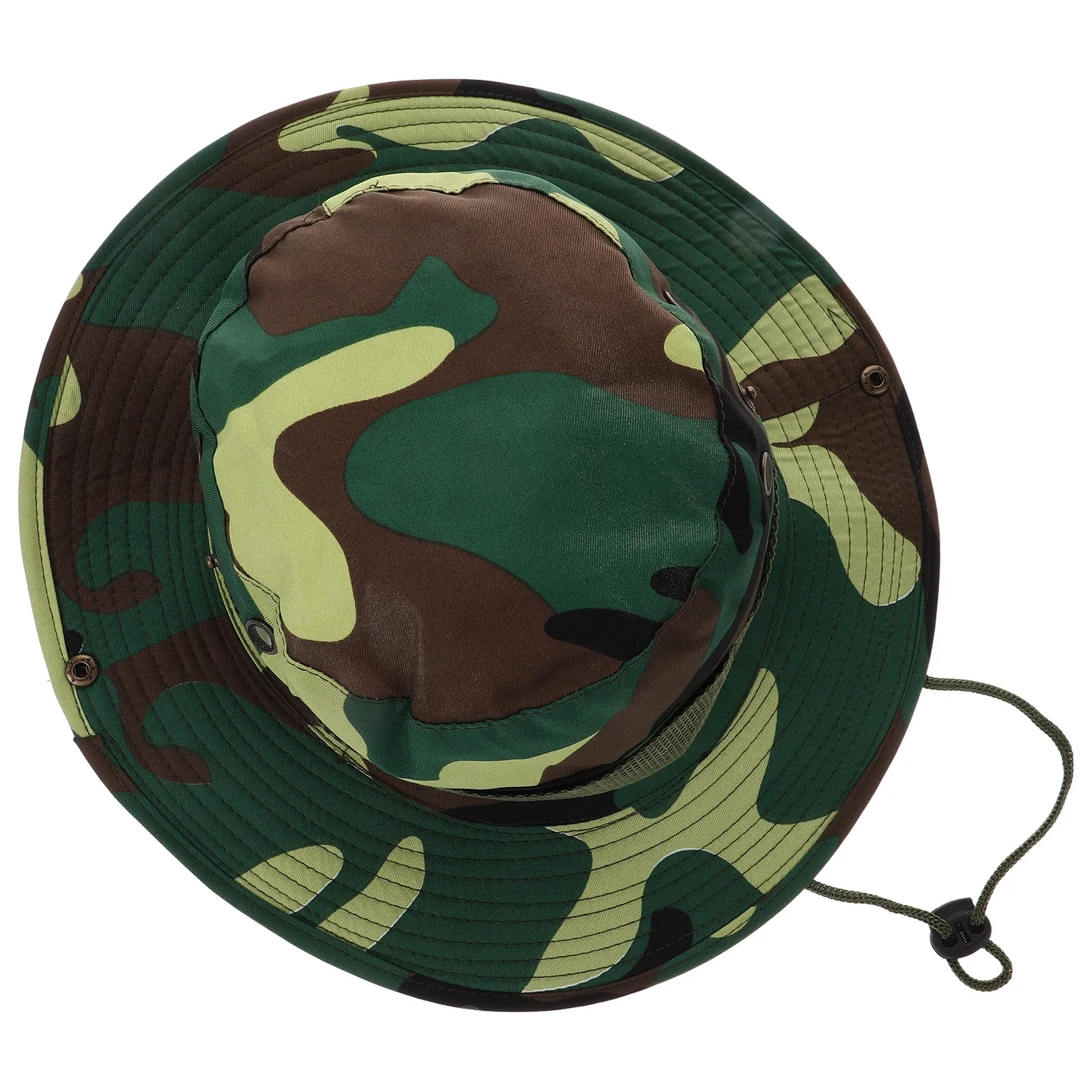 

Camo Bucket Hat Men Wide Brim Outdoor Hiking Sun Protection Lightweight Polyester Adjustable Strap Fishing Boonie Hat