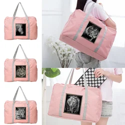 New Luggage Handbags Large Capacity Organizers Foldable Clothes Storage pink Duffle Carry Bags Animal Series Print Pattern