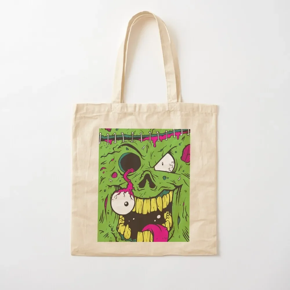 

Green eyeball popping zombie Tote Bag custom bags women bag Canvas bag for women