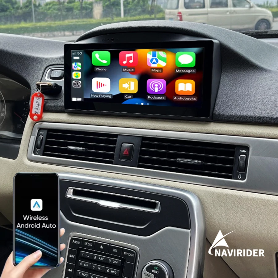 Radio multimedia para coche de 8.8 pulgadas y 256GB+WIFI para Volvo S80 V70 C70 Serie 2012-2015 con navegación inalámbrica, Bluetooth, CarPlay, GPS y Android Auto