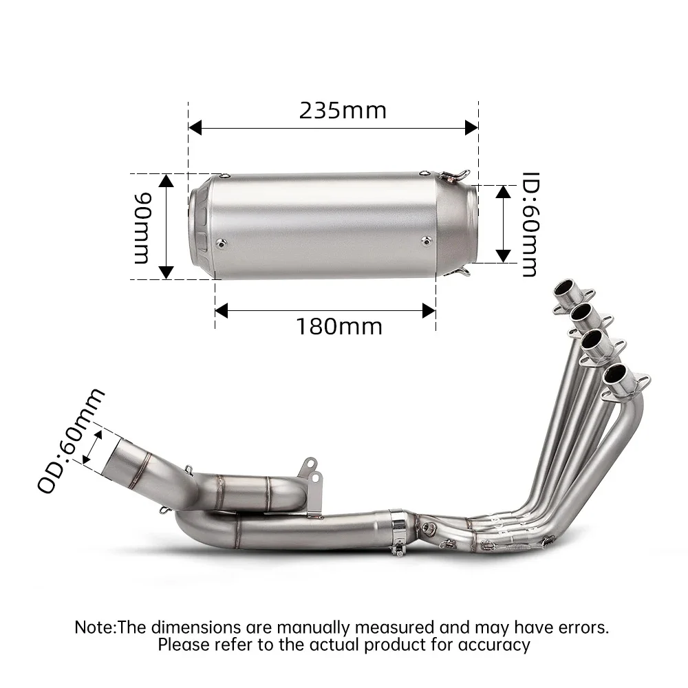 motorcycle Escape System for CB650F CBR650 Front mid Link Pipe 2014-2026 tubos de escape moto Accessory With 2 oxygen sensors view 3