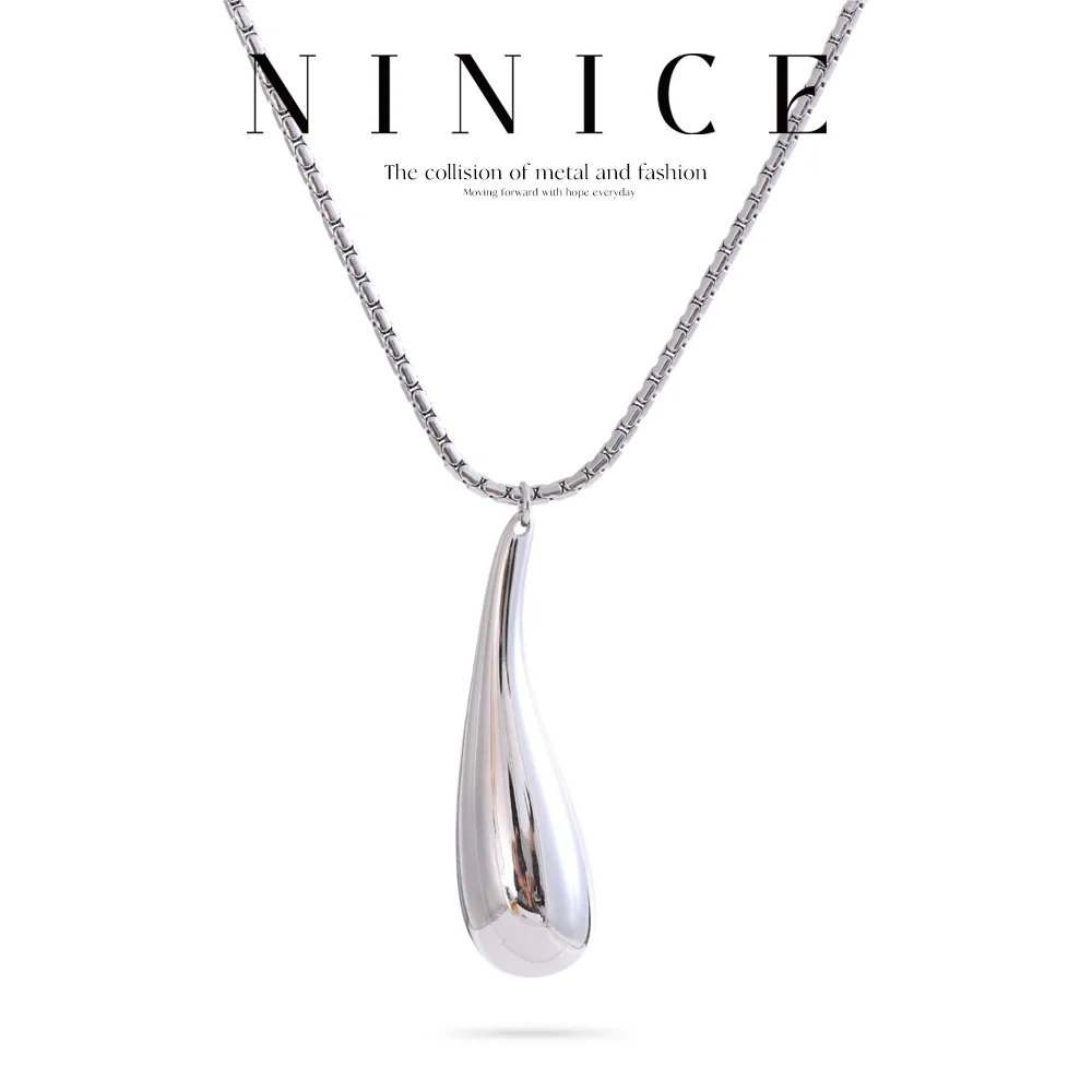 

NiNice Necklaces for Women Stainless Steel Jewelry Water Droplet Pendant Fashionable Simple Personalized Gift New Wholesale