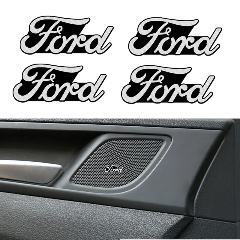 3D hi-fi speaker stereo speaker aluminum badge emblem Sticker for Ford focus Fiesta EcoSport ESCORT ranger fusion mondeo Mustang