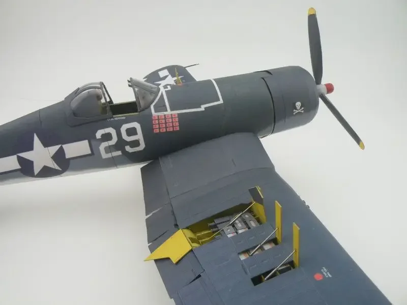 1:33 Scale US F4U-1A Fighter Aircraft DIY Handcraft Paper Model Kit Puzzles Handmade Toy DIY Military Model