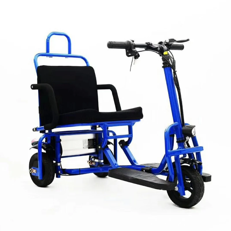 

Battery car, folding aluminum alloy, electric elderly scooter, tricycle one replacement moped