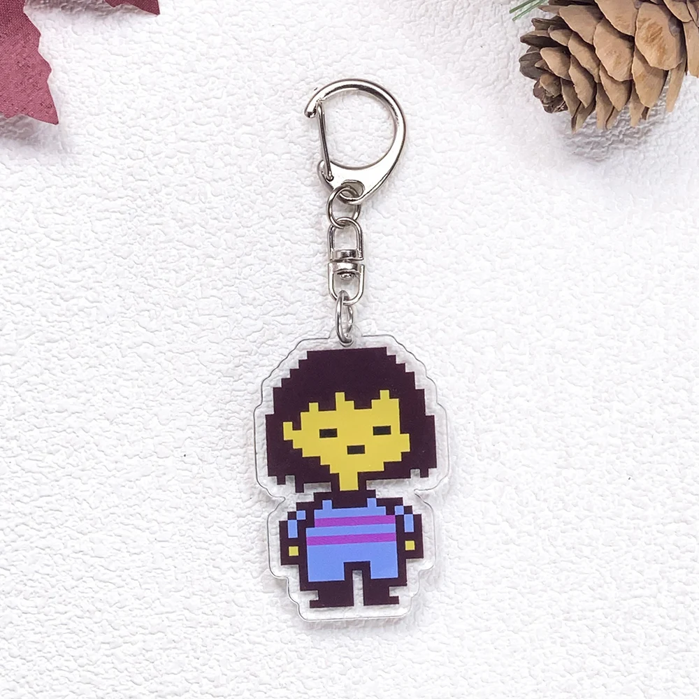 1/16 Stück Spielfiguren Undertale Auto-Schlüsselanhänger Zubehör Acryl Niedliche Anhänger für Taschen Lustiger Schlüsselhalter Rucksack-Dekoration – Detail 12