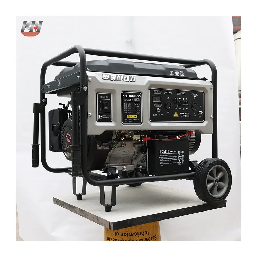 

3-Phase 7000 Watts Gasoline Light Plant Generador For Home / 220V AVR 380V 10kVA Electric 4 Pole 3 Phase Petrol Generator