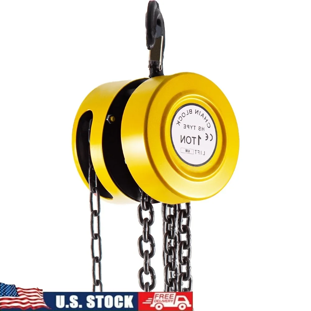 

Industrial Grade Manual Chain Hoist 2200lbs 20ft 6m Lifting Capacity Alloy Steel Hook Warehouse Garage Use