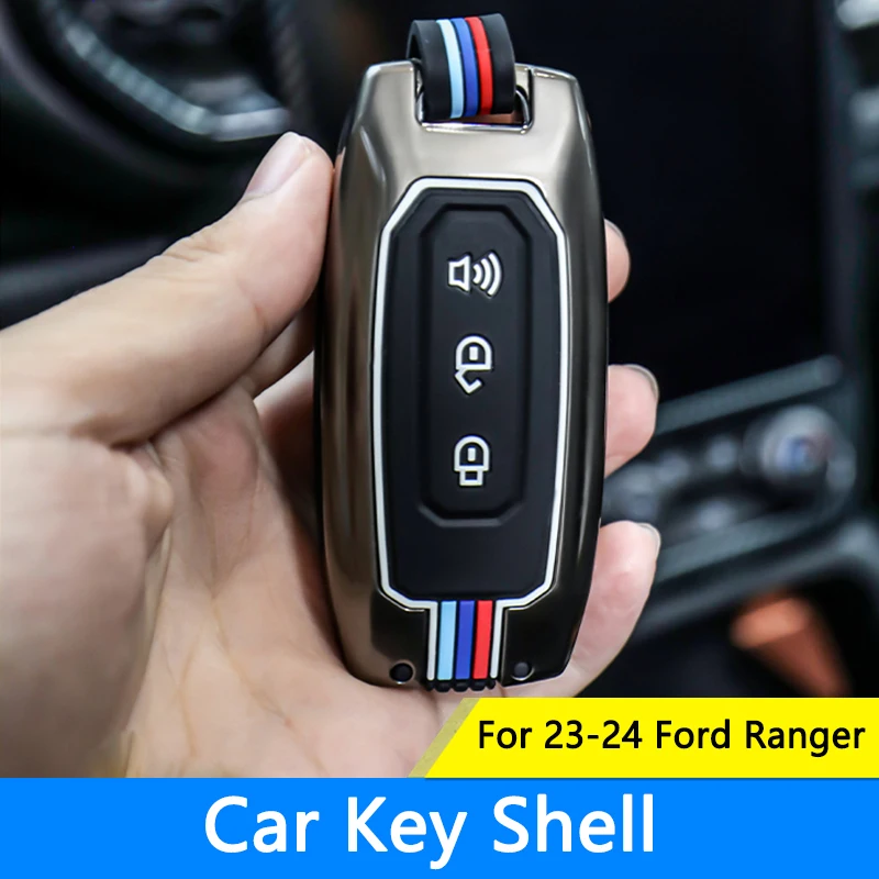 TAJIAN Car Key Shell Aluminum Alloy Key Case Remote Control Key Case Metal Key Case For 23-24 Ford Ranger