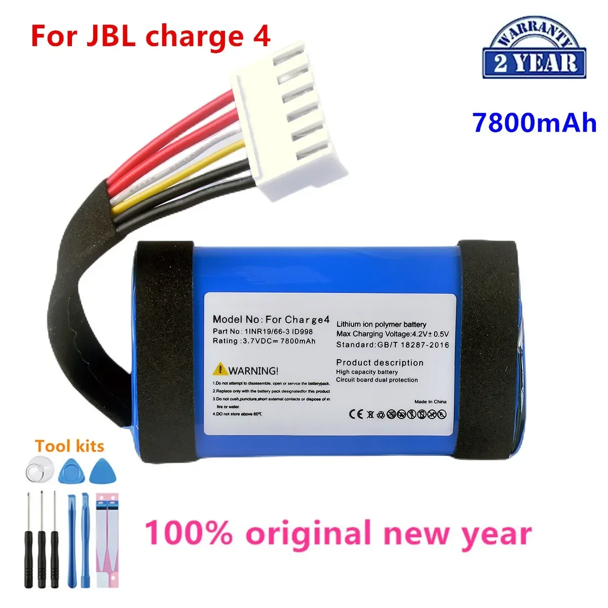 

Original New Replacement 7800mAh For JBL Charge 4 /Charge4 Speaker Replacement Battery +Tools.