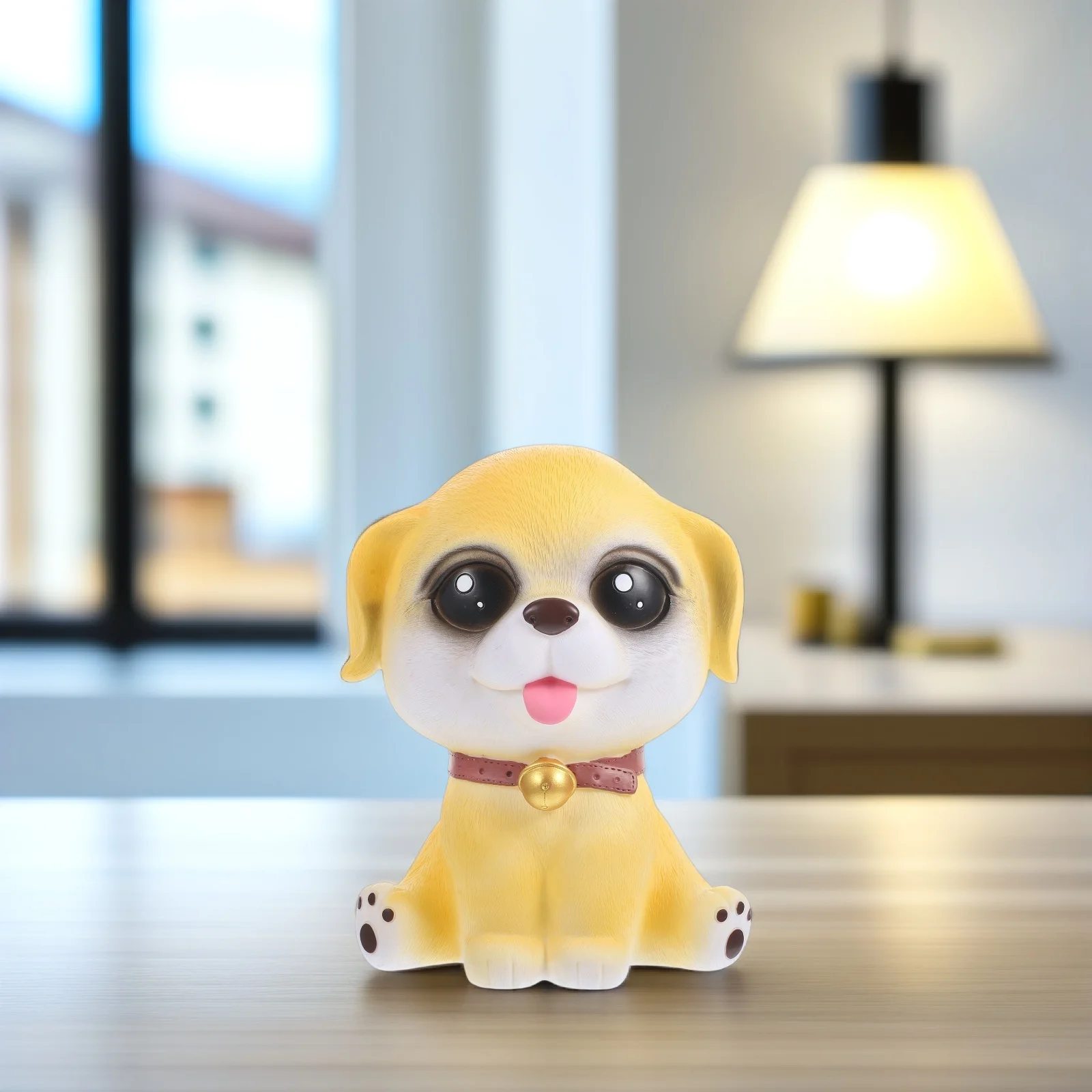 

Cute Yellow Dog Piggy Bank Kids Money Holder Desktop Decor Bulldog Statue Novelty Saving Pot for Girls Boys Gifts