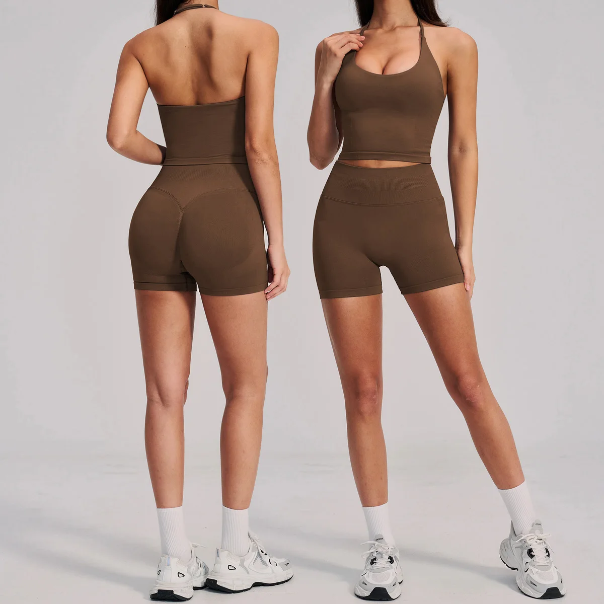 2 Pieces Sportswear Women Yoga Set Seamless Gym Clothes Sportswear Yoga Suits Fitness Tracksuits Sports Vest Gym Shorts Leggings