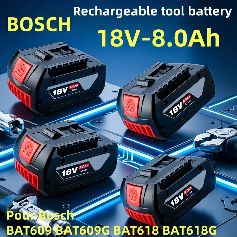 Nagelneuer 10C originaler Bosch 18V 8.0AH austauschbarer Akku BAT609BAT609G wiederaufladbarer 18650 Lithium-Ionen-Werkzeugakku.
