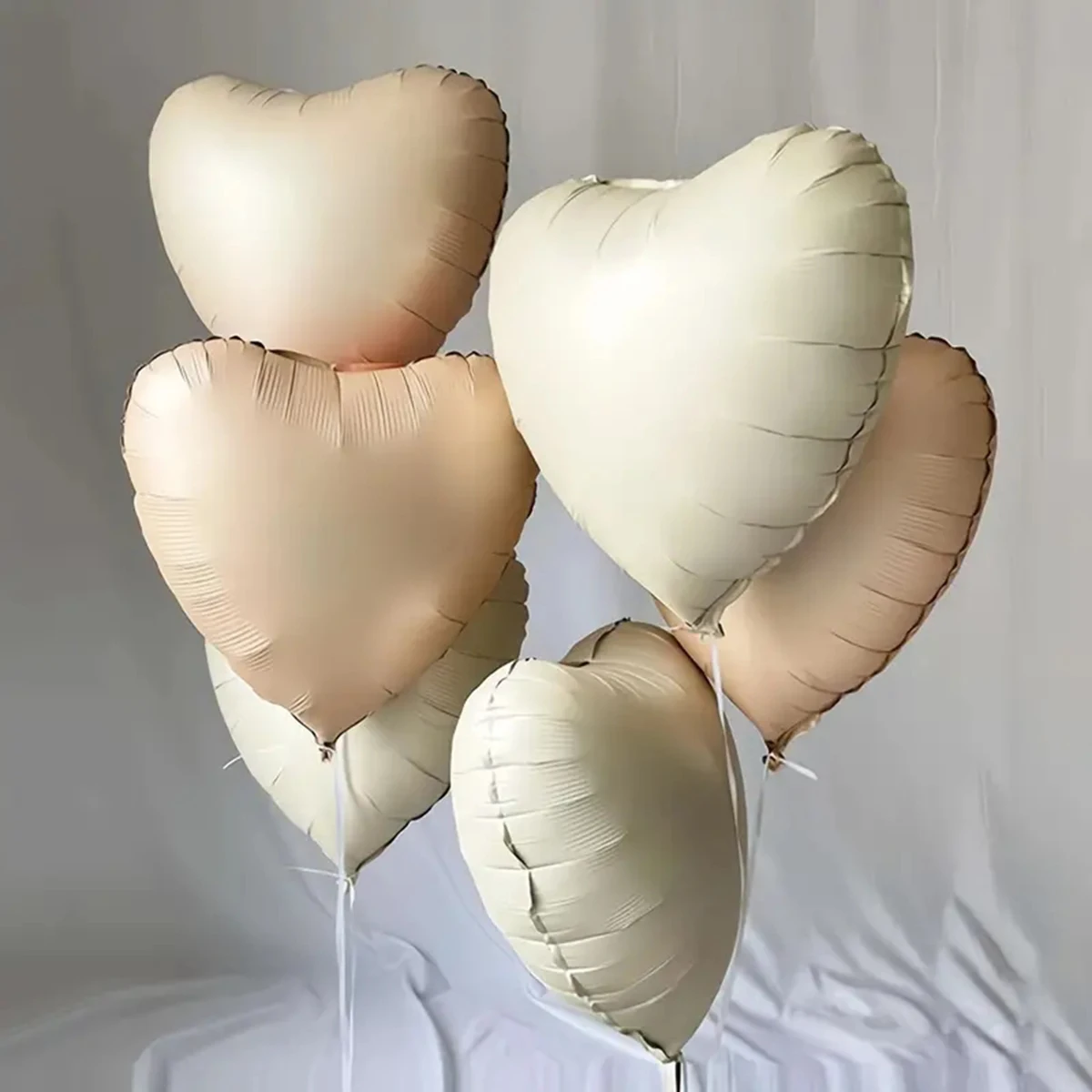 6pcs 18-inch caramel cream aluminum film love balloons Valentine's Day birthday ins style party party decoration balloons