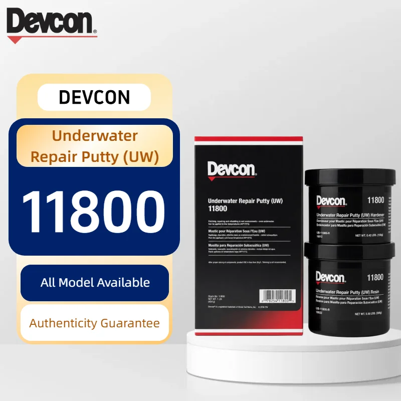 Masilla de Reparación Subacuática Devcon 11800, 1 lb, Epoxi de Dos Componentes para Superficies Húmedas, Metal, Concreto, Tuberías, Tanques, Reparación Marina