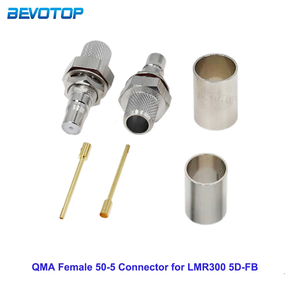 

10Pcs/Lot 5D-FB/LMR300 QMA Female Bulkhead Crimp Connector 50 Ohm 50-5 QMA Connector for 5DFB LMR-300 Cable Connector Wholesales