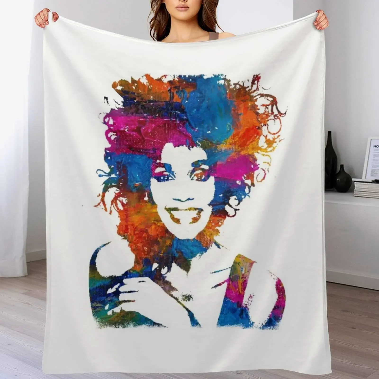 

Whitney Houstonlegendary pop icon fan art for Whitney Houston fans music pop singer Throw Blanket Anniversary gift for her