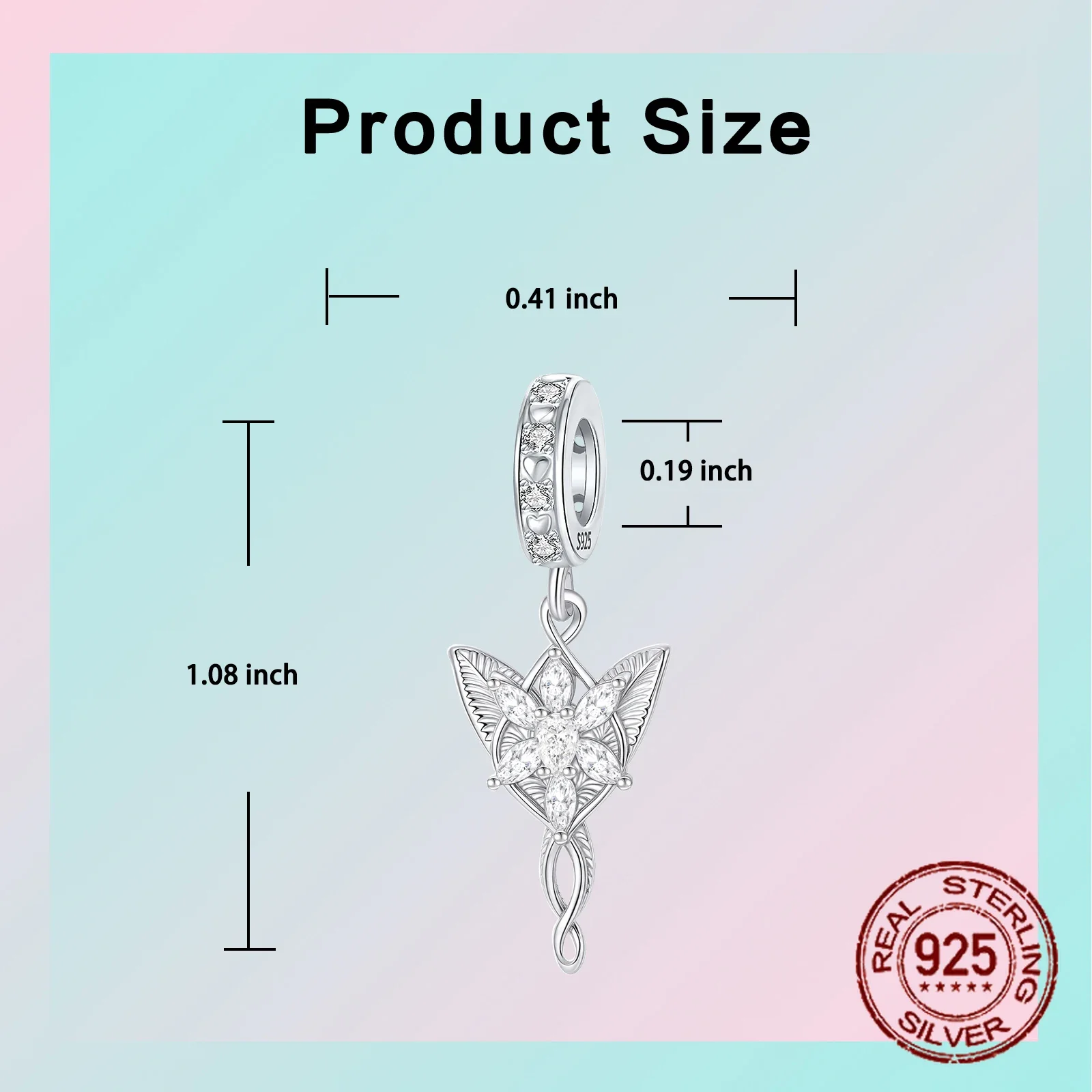 925 스털링 실버 잎 요정 천사 지르콘 매달려 펜던트의 매력에 맞게 원래 매력 팔찌 여성 DIY 쥬얼리 선물