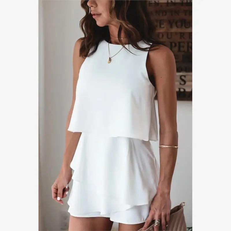 Combinaison décontractée printemps-été 2023, vêtements de maison asymétriques, jambe droite, tissu fin, longueur mi-taille, costume pour femmes