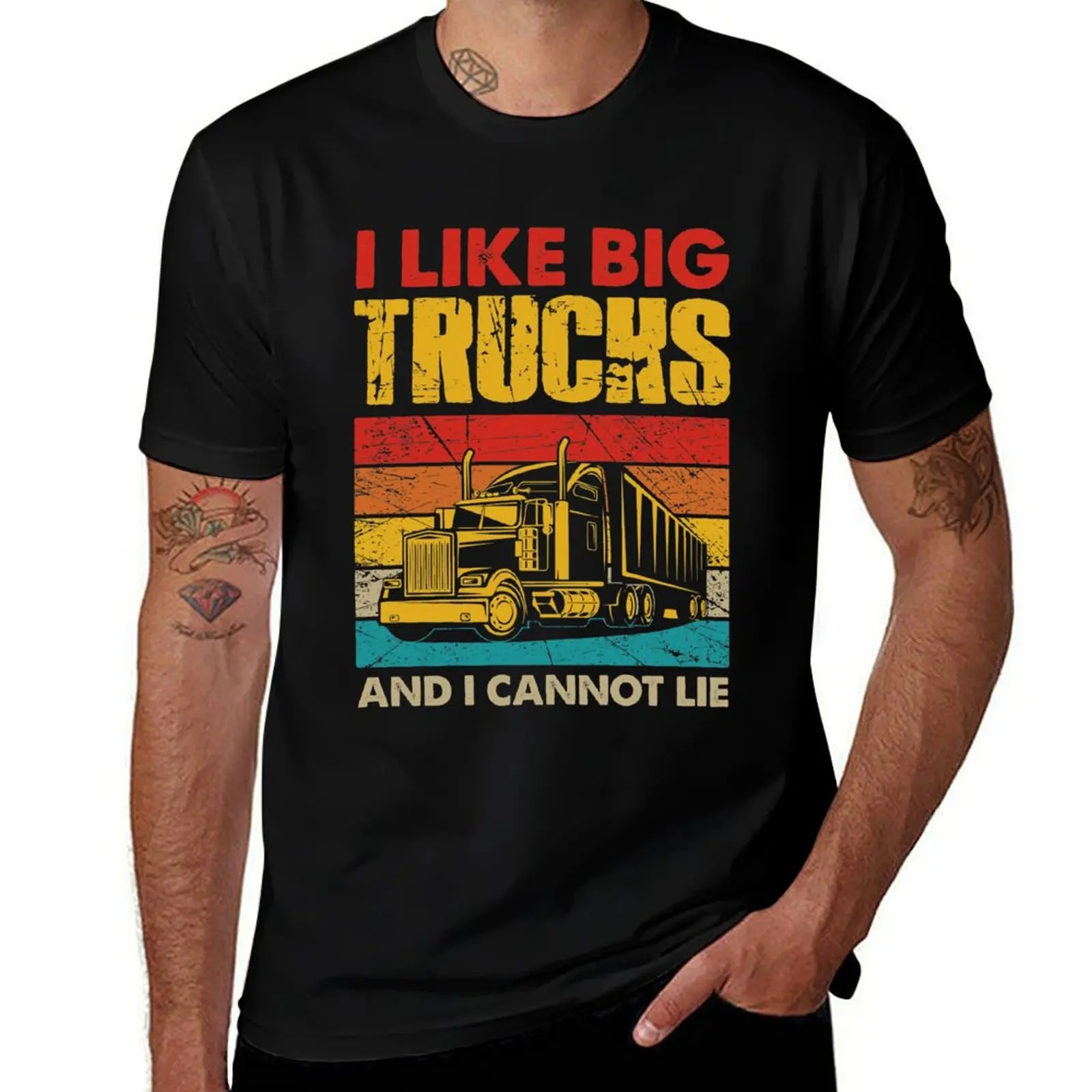 

I Like Big Trucks And I Cannot Lie Trucker T-Shirt cotton graphic tees custom t-shirts sports fans boys whites men t shirts