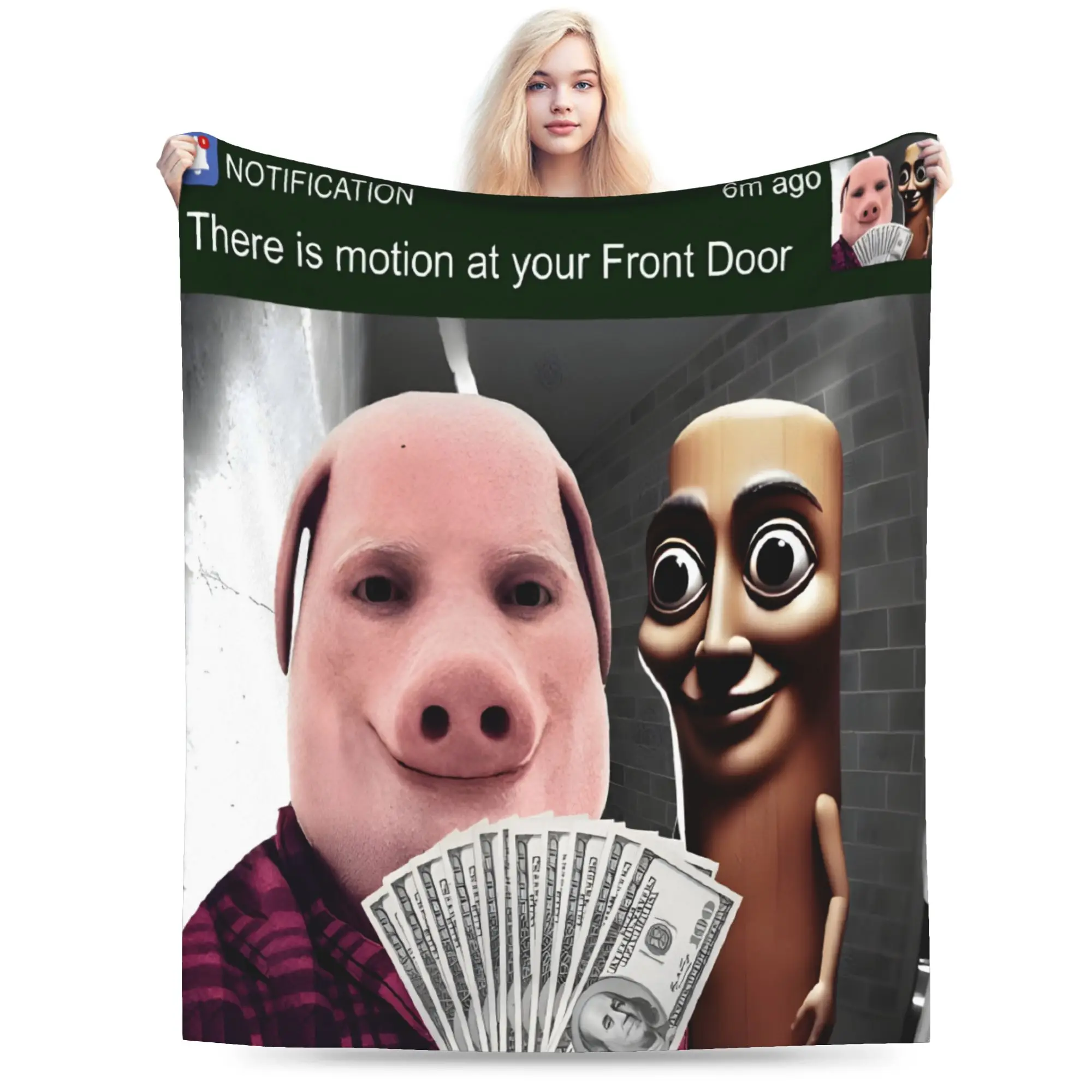 John Pork is Calling Blankets Adults Girls  Flannel Throw Blanket For Bedroom Warm Custom Quality Bedspread Gift