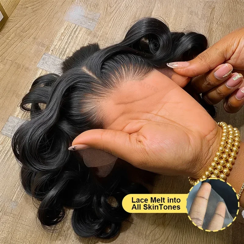 250 Density Body Wave Lace Front Perücken aus Echthaar, transparente Lace Frontal Perücken für Damen, 13x6 13x4 Echthaarperücken