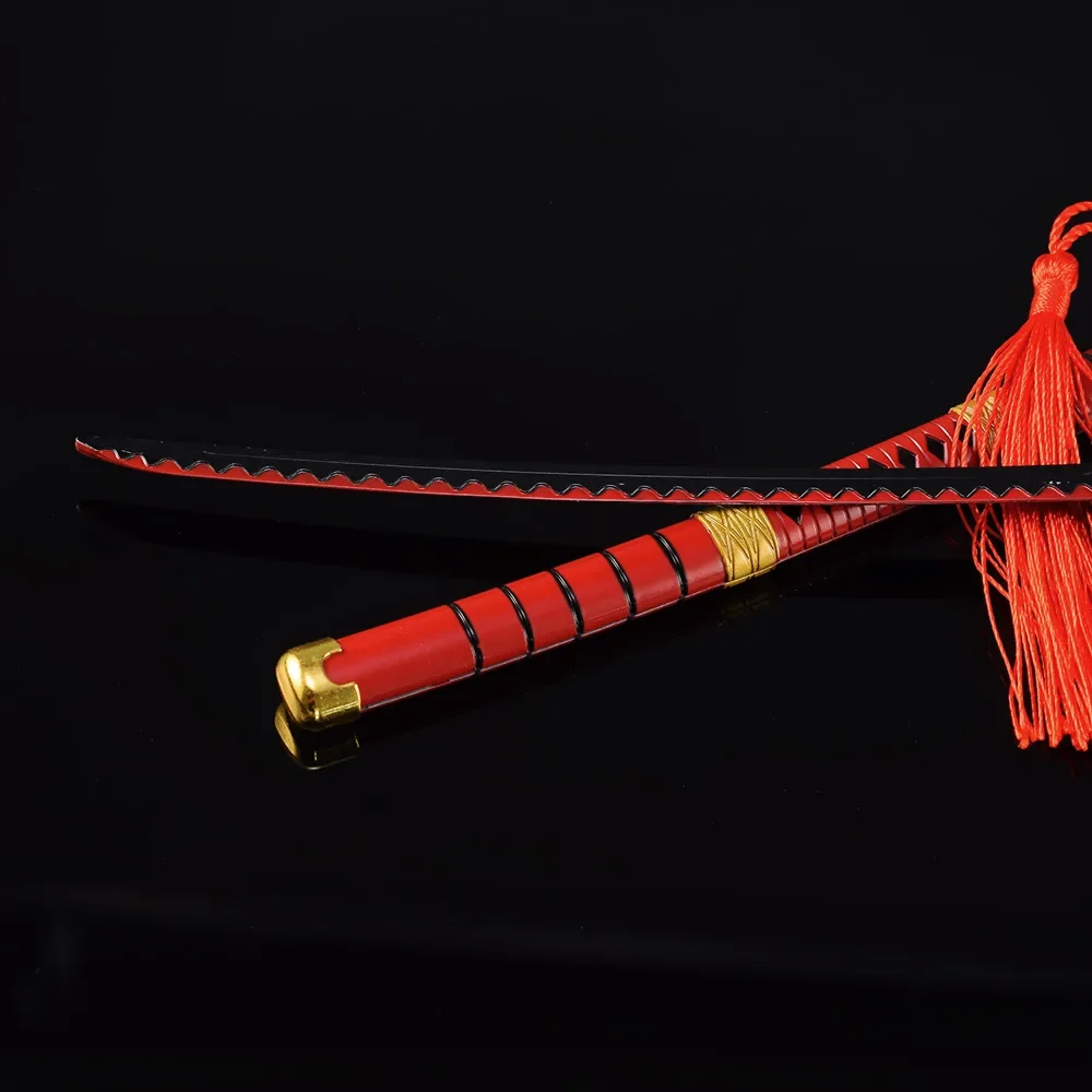 22Cm Wapen Roronoa Zoro Sandai Kitetsu Anime Perifere Metalen Wapen Model Zwaard Katana Sleutelhanger Geschenken Speelgoed Voor Jongens collectie