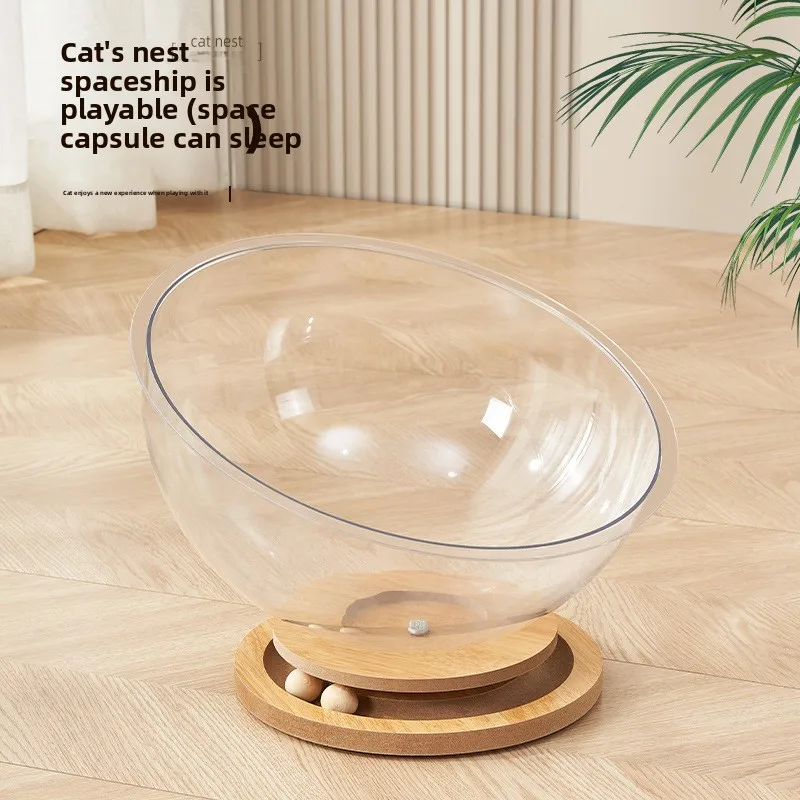 

Shui Mu Sheng Space Capsule Cat Bed Sofa Chair Reclining Plastic Hemisphere Cat Nest cat litter mat dog house