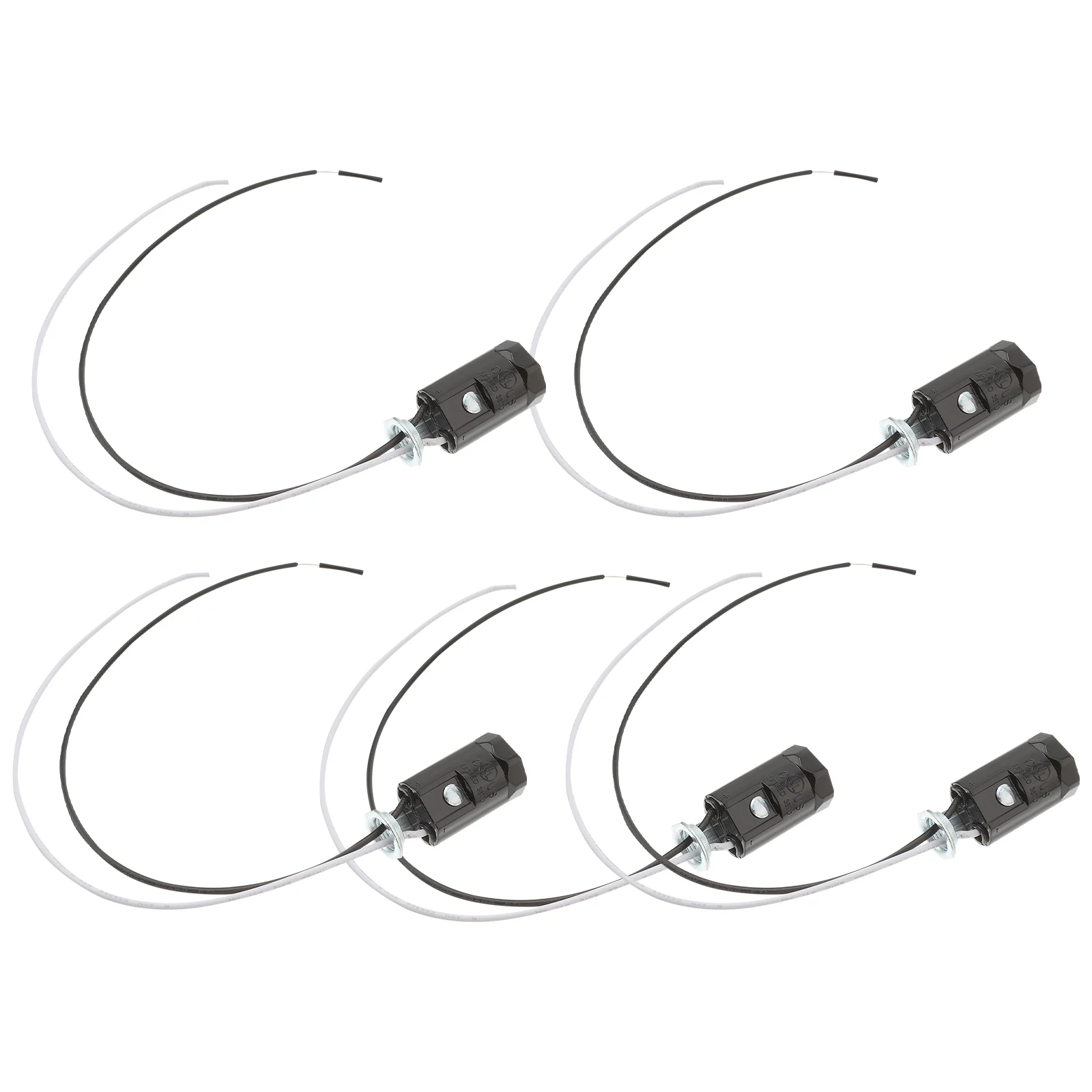 

5pcs Lamp Holder E12 Thread Light Base Black Candelabra Socket Pendant Screw Socket Durable Strong Bearings Lighting