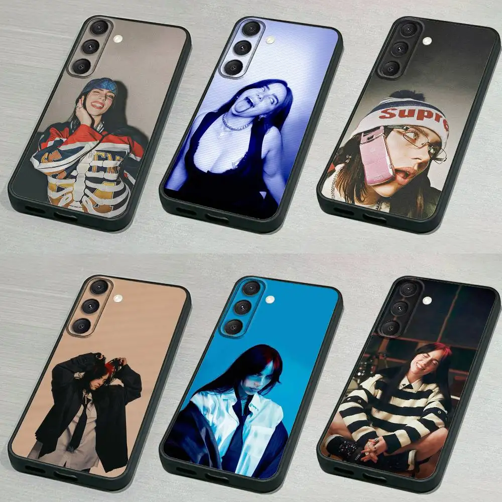

B-BillieS E-Eilish Phone Case For Samsung S 25,24,23,22,30,21,10,9,Ultra,Plus,Lite,FE,4,5G Black Soft Case