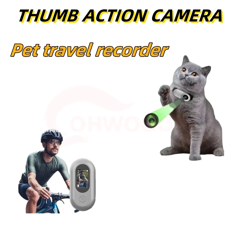 1080P HD Mini Action Camera Built-in Battery Screen Motion Anti Shaking Pet Travel Recorder Sport DV Helmet Bike Body Cam Magnet