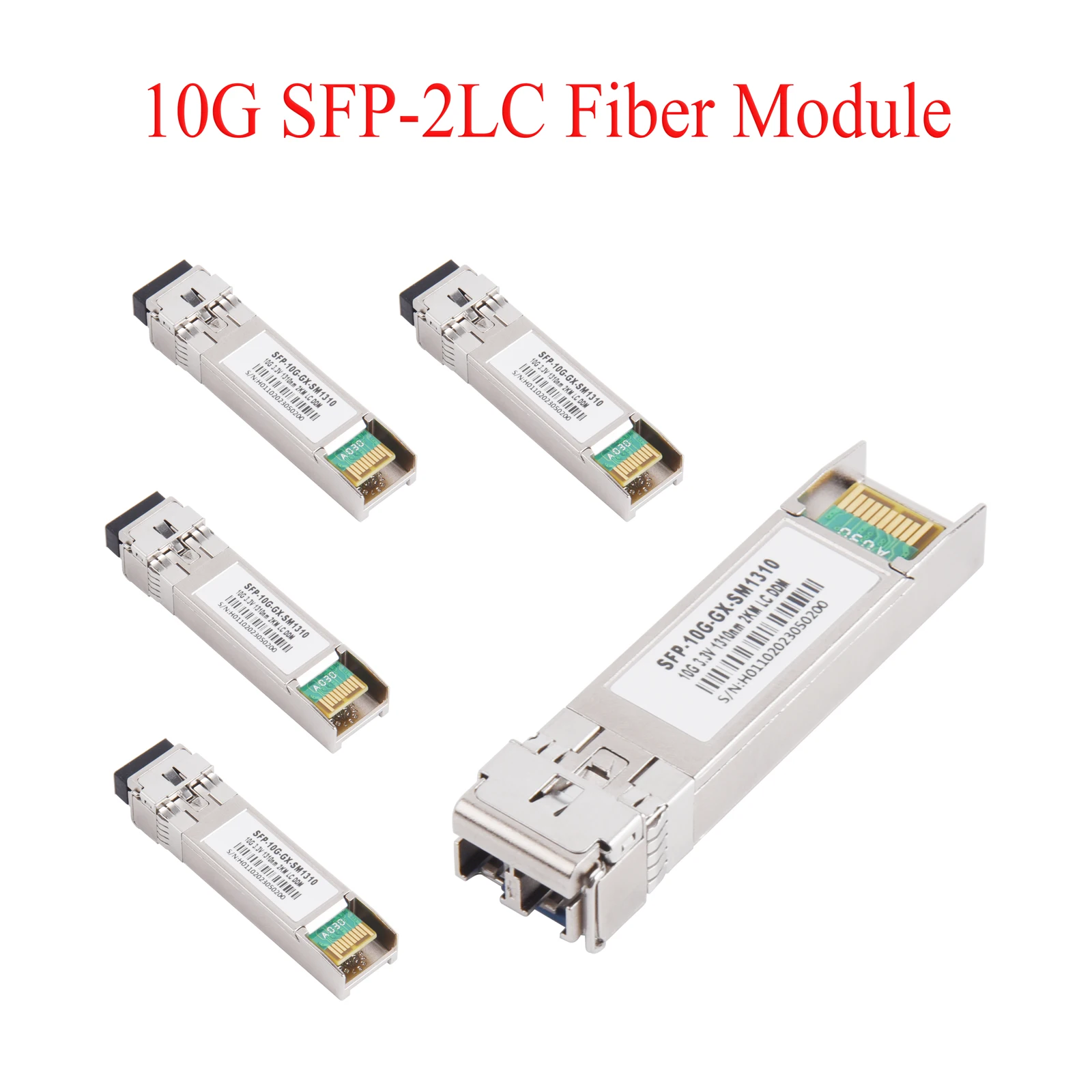 

5PCS SFP Module Single/Multimode Multifiber 10G 2 LC Fiber 1310nm/1550nm Transceiver Module for Cisco Mikrotik Ethernet Switch