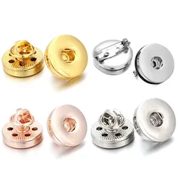 New Snap Jewelry Trendy Snap Charm Brooch for Women Men Fit 18mm Metal Charms Button Snaps DIY Jewelry Fitting