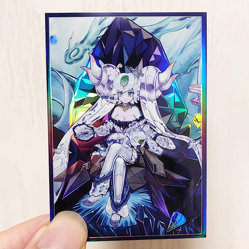 50 PCS Yugioh Icejade Aegirine Rahn Mangas de cartão Yu-Gi-Oh! Estojo protetor de brilho laser para cartões colecionáveis TCG OCG