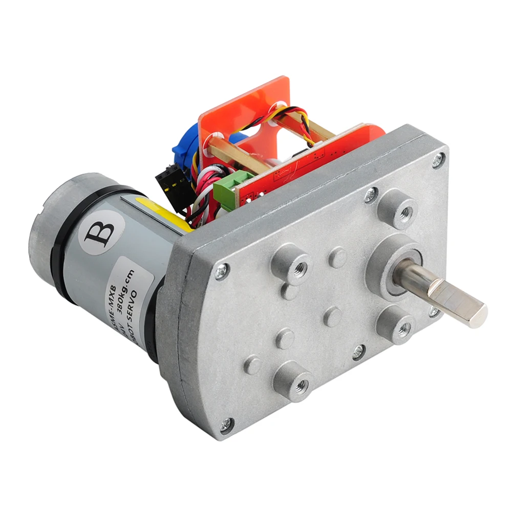 ASME-MXB 380kg.cm Servo Super Torque 3600 Degree Alloy Servo 12V/24V for Robot Arm Valve Control Camera PTZ Control