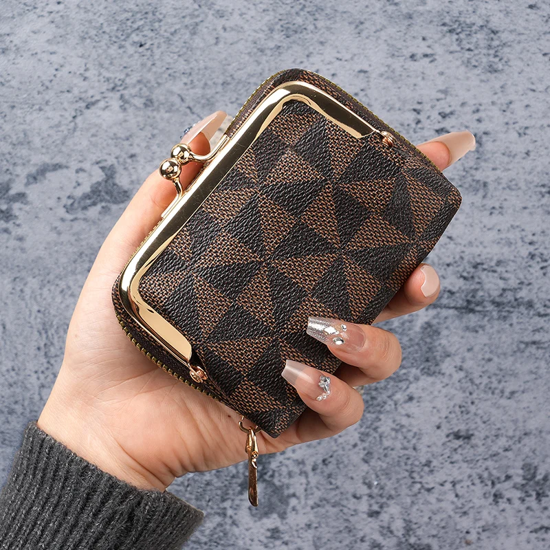 Cross border European and American women's wallet new printed women's short clip zero wallet 30% off versatile women's student w