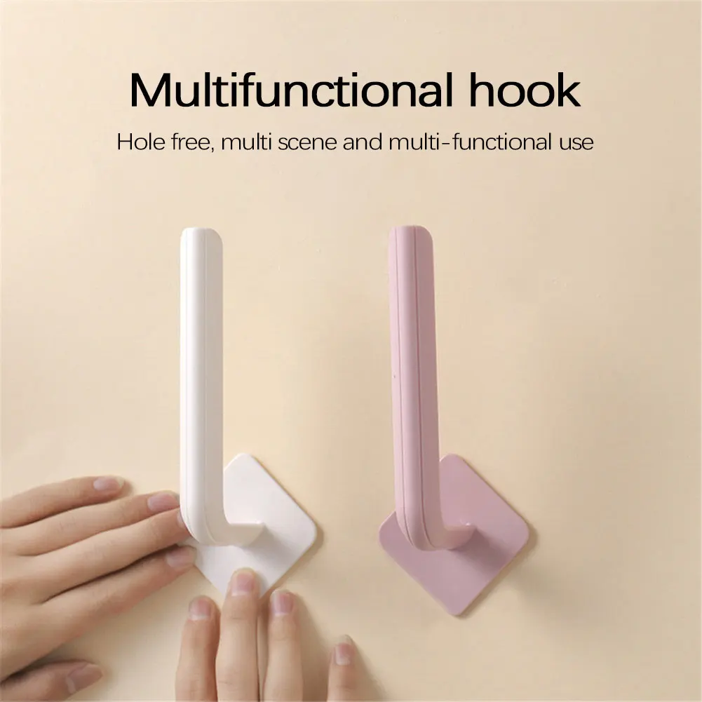 1/3/4Pcs Punch Free L-shaped Hook Self-adhesive Wall Hook Multifunctional Cloth Hanger Towel Scarf Coat Hook Rack Storage Organi