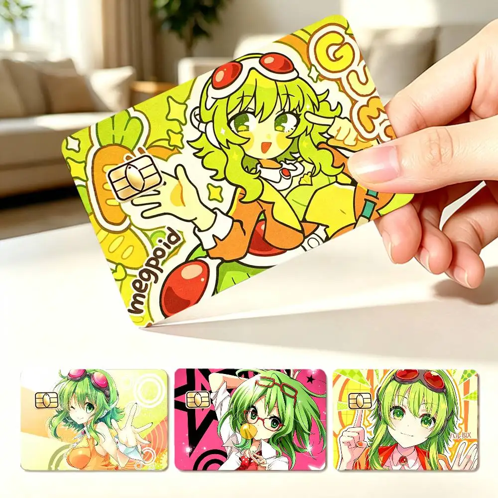 Virtual Singer GUMI V-Vocaloid  4pcs 1Set Card Stickers Small Waterproof Chip 4PCS Card Sticker Anti-Scratch
