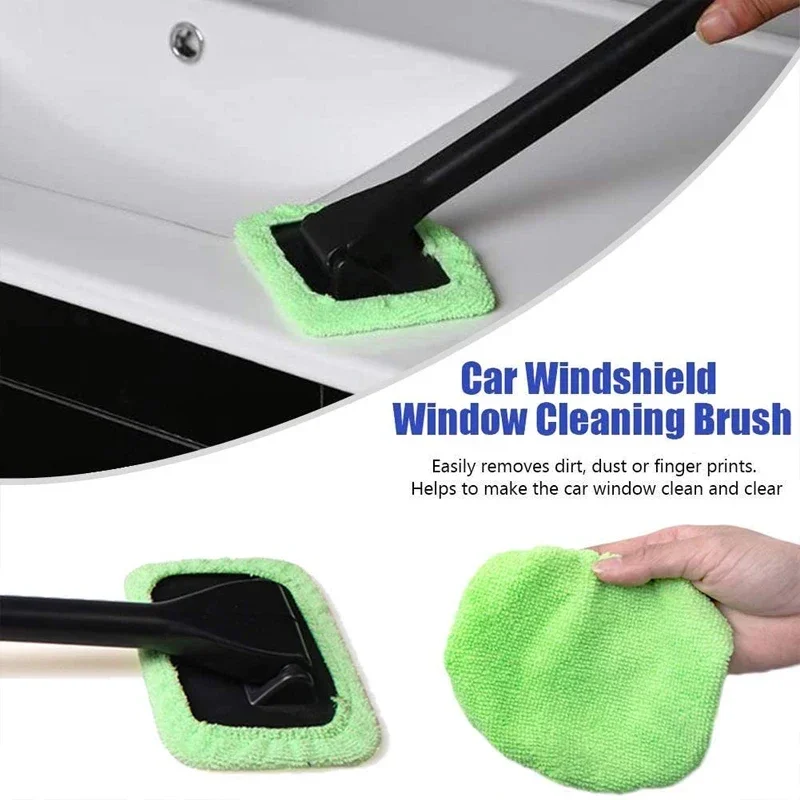 Car Window Cleaner Brush Kit Windshield Wiper Microfiber Wiper Cleaner Cleaning Brush Auto Cleaning Wash Tool Long Handle