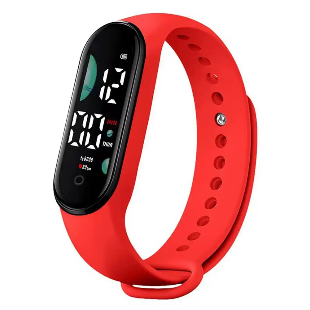 Montre électronique M9 pour enfants, LED, contrôle tactile, étanche, semaine, affichage de l'heure, léger, bracelet de sport pour hommes et femmes