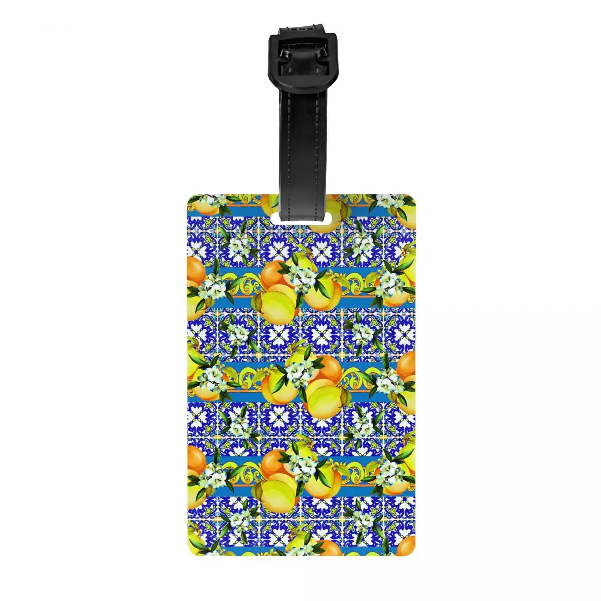 Custom Summer Tropical Fruit Lemon Citrus Pattern Luggage Tag Privacy Protection Baggage Tags Travel Bag Labels Suitcase